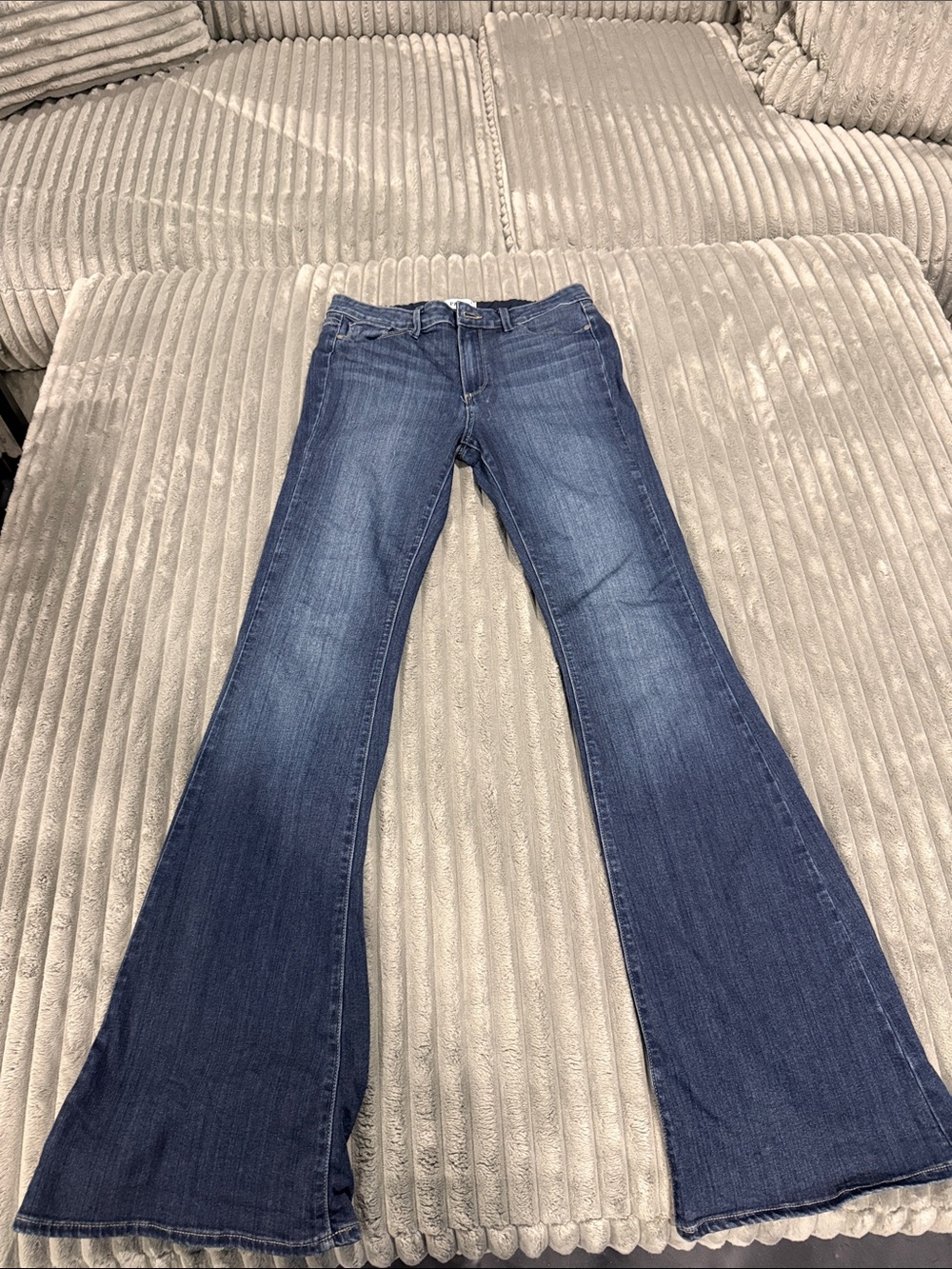 PAIGE Dark Blue Flare Jeans - Wide Leg Women's Denim